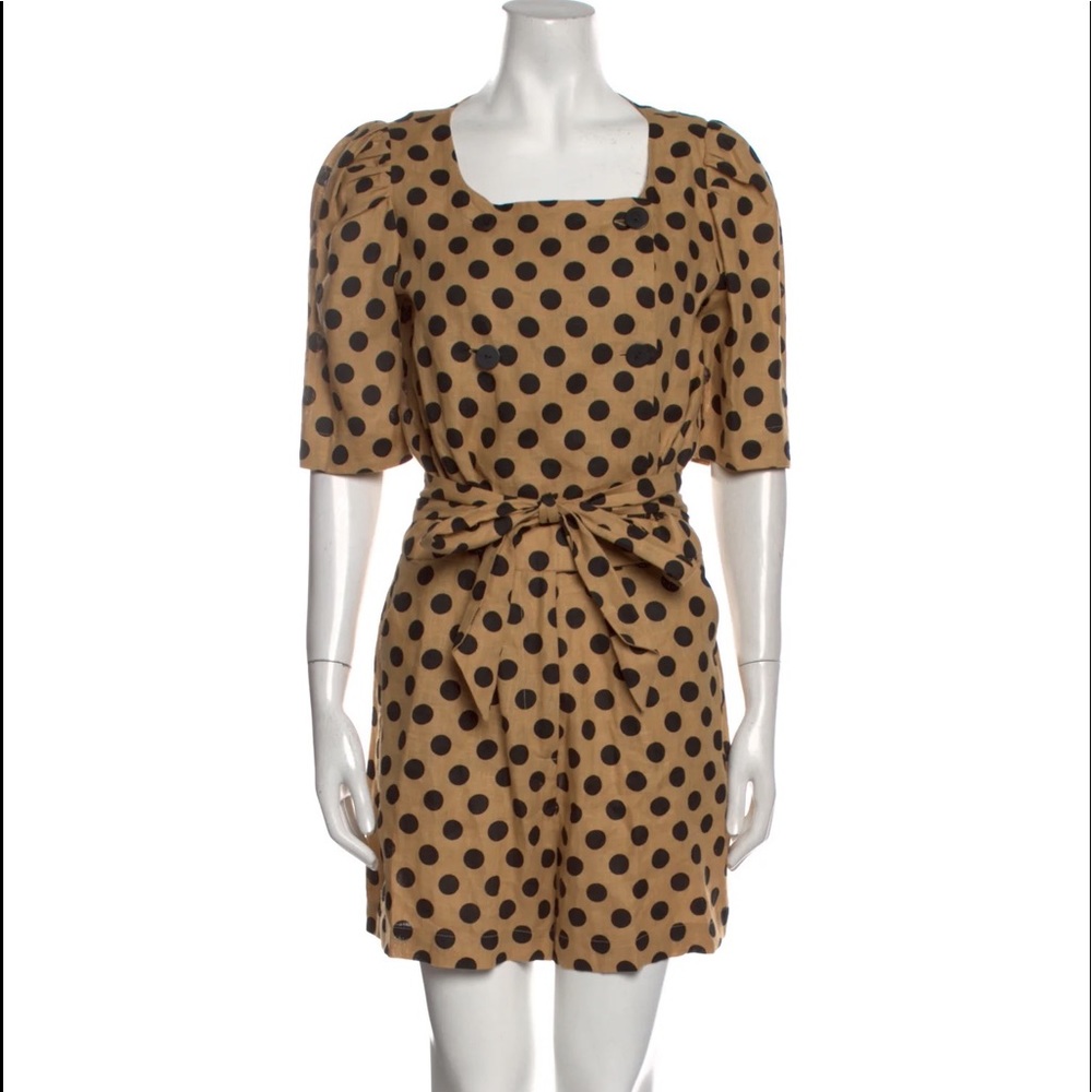 Lisa Marie Fernandez linen polka dot romper
